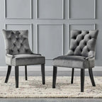 Silver Orchid Kornman Velvet Dining Side Chairs (Set of 2)