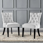 Silver Orchid Kornman Velvet Dining Side Chairs (Set of 2)