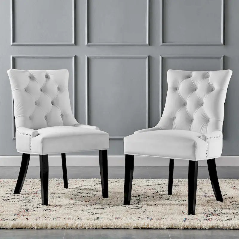 Silver Orchid Kornman Velvet Dining Side Chairs (Set of 2)