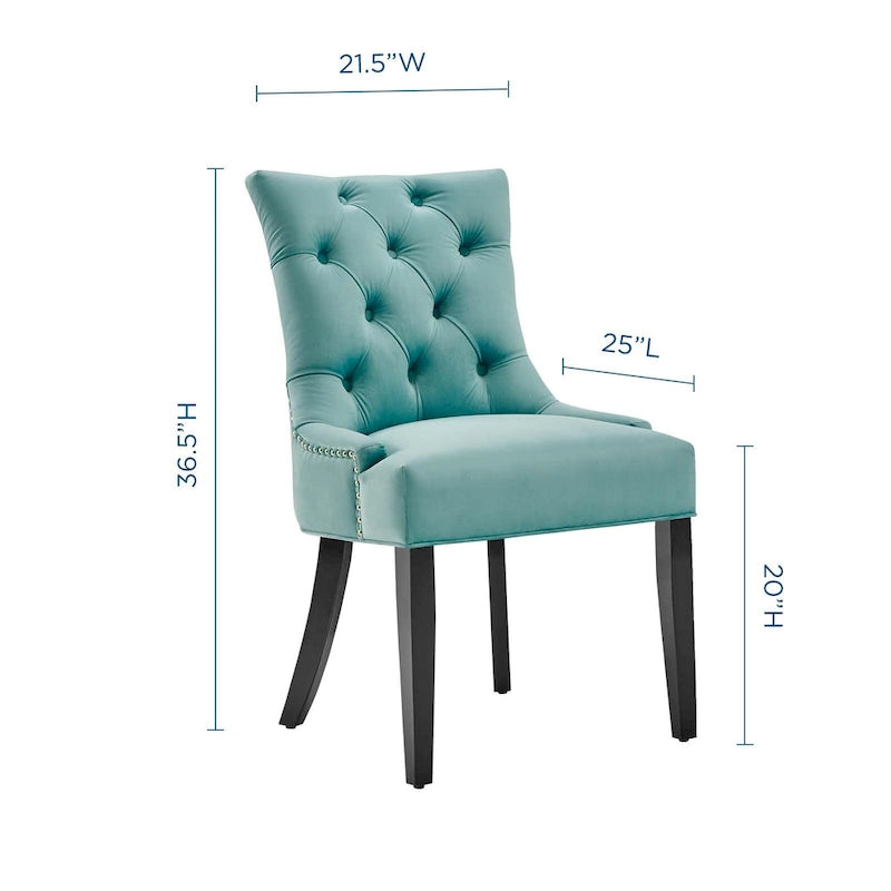 Silver Orchid Kornman Velvet Dining Side Chairs (Set of 2)