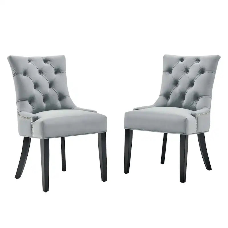 Silver Orchid Kornman Velvet Dining Side Chairs (Set of 2)