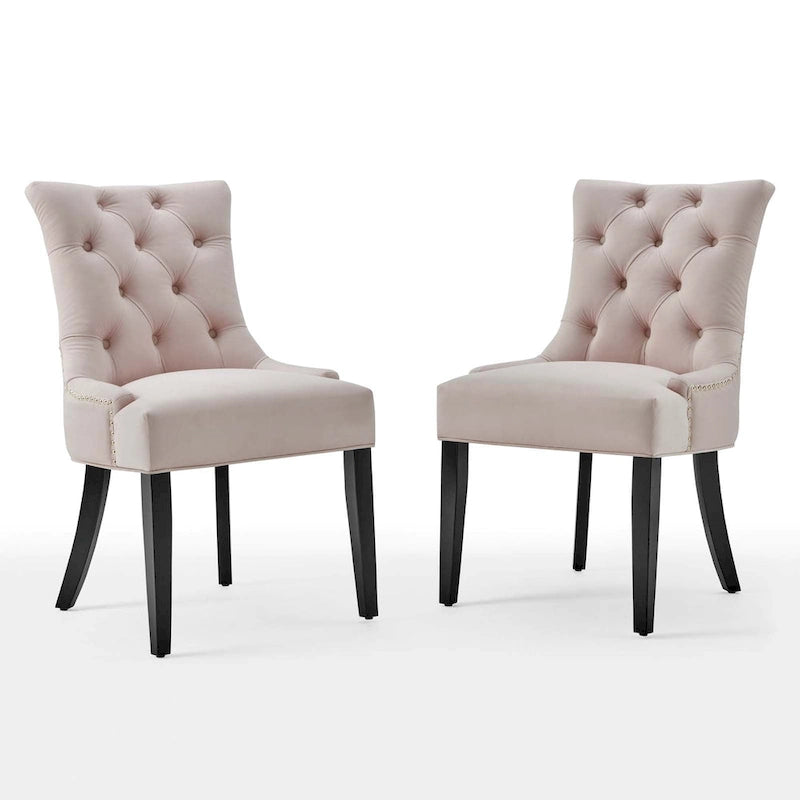 Silver Orchid Kornman Velvet Dining Side Chairs (Set of 2)