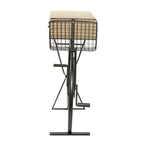 Metal Bike 3 Drawers Console Table with Brown Wood Top - Black - Roche River Decor - 15Wx58Lx34H
