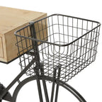 Metal Bike 3 Drawers Console Table with Brown Wood Top - Black - Roche River Decor - 15Wx58Lx34H