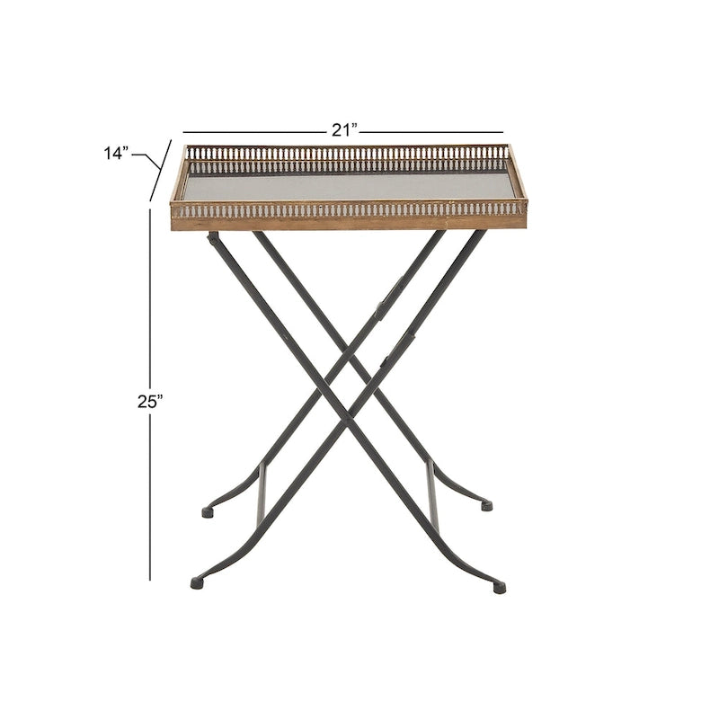 Metal Accent Table - Gold - Roche River Decor - 14W x 21L x 25H