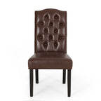 Harriet Contemporary Tufted Faux Leather Dining Chairs (Set of 2) by Christopher Knight Home - 21.50 L x 25.75 W x 41.50 H