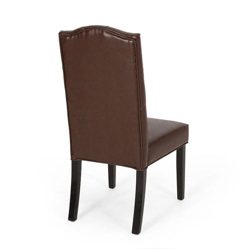 Harriet Contemporary Tufted Faux Leather Dining Chairs (Set of 2) by Christopher Knight Home - 21.50 L x 25.75 W x 41.50 H