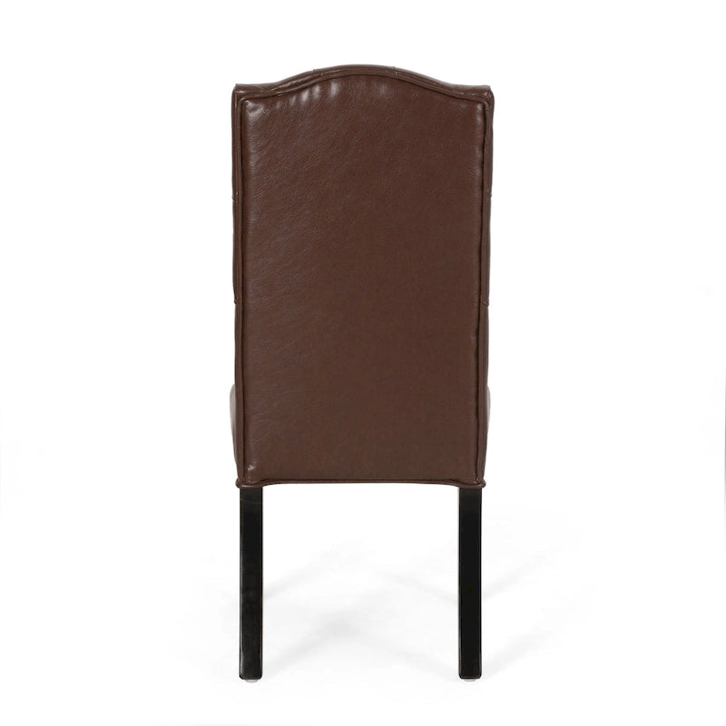 Harriet Contemporary Tufted Faux Leather Dining Chairs (Set of 2) by Christopher Knight Home - 21.50 L x 25.75 W x 41.50 H