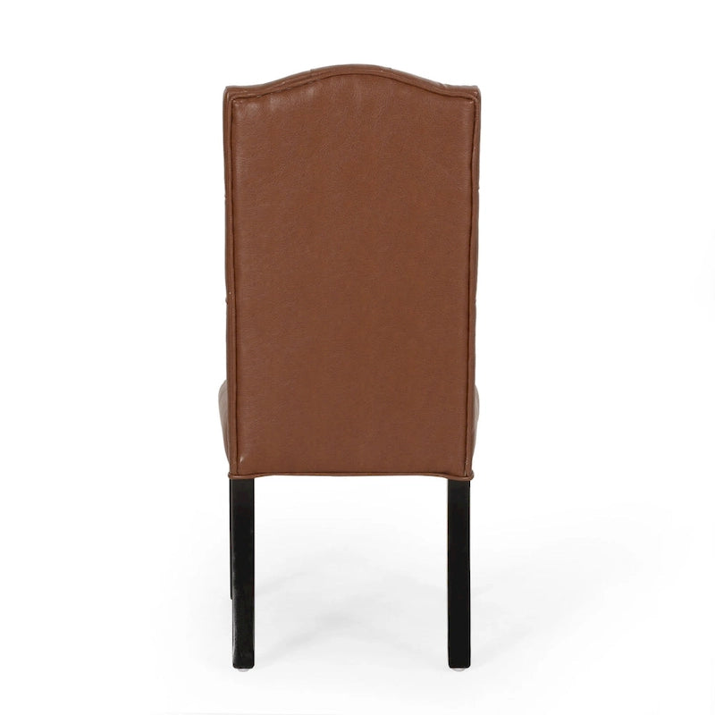 Harriet Contemporary Tufted Faux Leather Dining Chairs (Set of 2) by Christopher Knight Home - 21.50 L x 25.75 W x 41.50 H