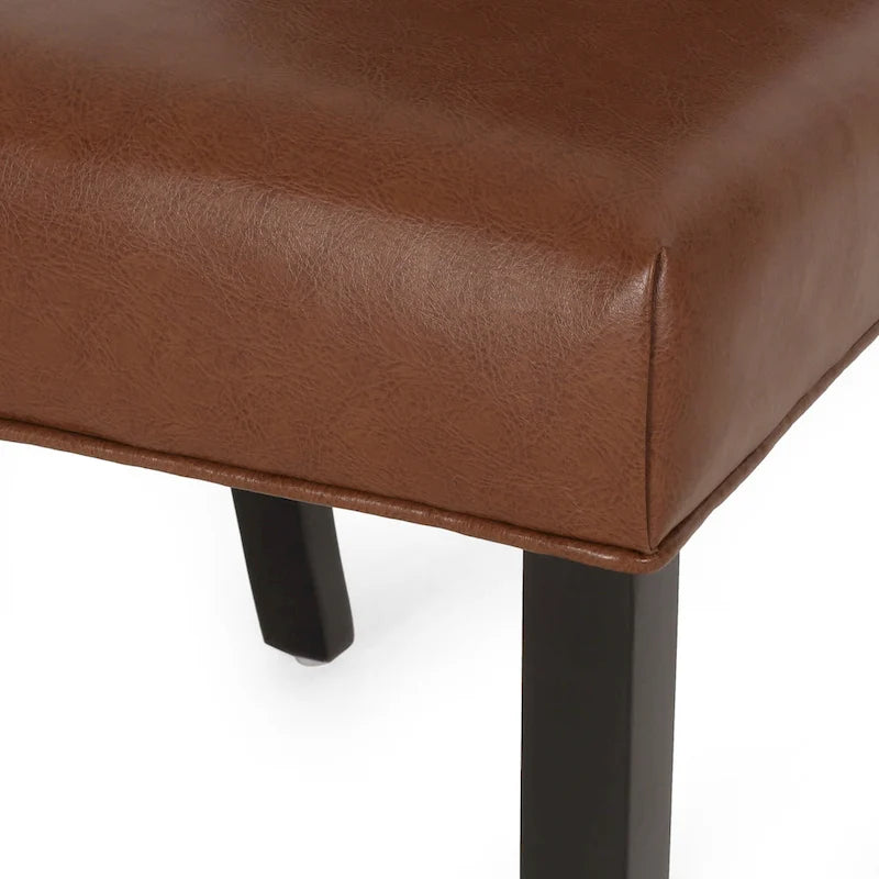 Harriet Contemporary Tufted Faux Leather Dining Chairs (Set of 2) by Christopher Knight Home - 21.50 L x 25.75 W x 41.50 H