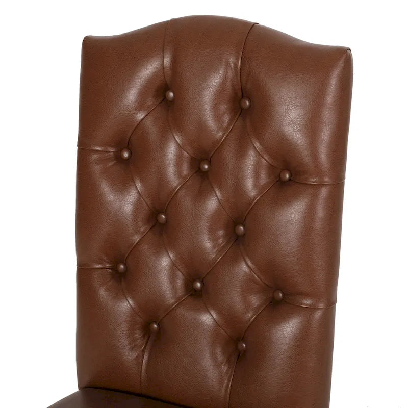 Harriet Contemporary Tufted Faux Leather Dining Chairs (Set of 2) by Christopher Knight Home - 21.50 L x 25.75 W x 41.50 H