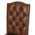 Harriet Contemporary Tufted Faux Leather Dining Chairs (Set of 2) by Christopher Knight Home - 21.50 L x 25.75 W x 41.50 H