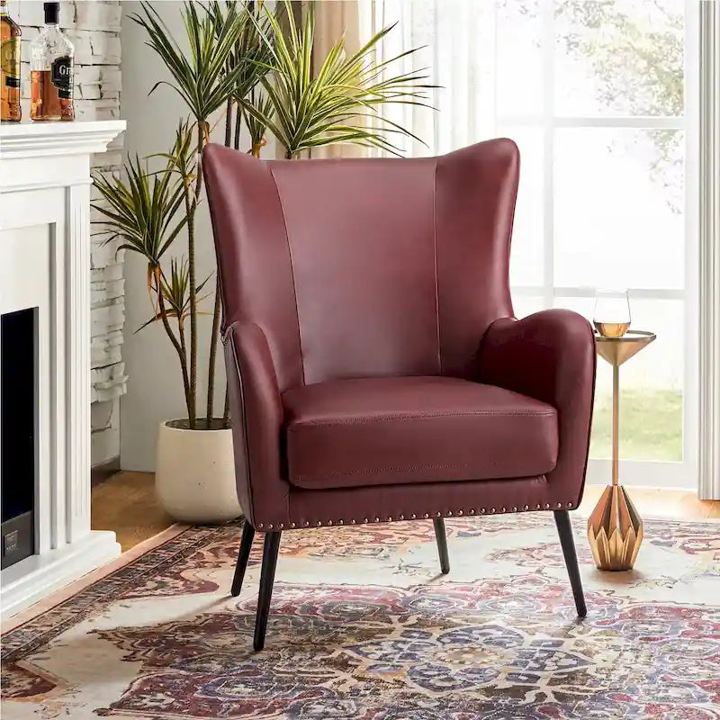 Invidiae Wooden Upholstered Armchair with Metal Legs