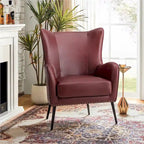 Invidiae Wooden Upholstered Armchair with Metal Legs
