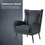 Invidiae Wooden Upholstered Armchair with Metal Legs
