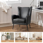 Invidiae Wooden Upholstered Armchair with Metal Legs