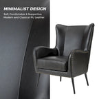 Invidiae Wooden Upholstered Armchair with Metal Legs