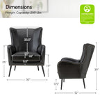 Invidiae Wooden Upholstered Armchair with Metal Legs
