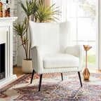 Invidiae Wooden Upholstered Armchair with Metal Legs