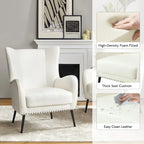 Invidiae Wooden Upholstered Armchair with Metal Legs