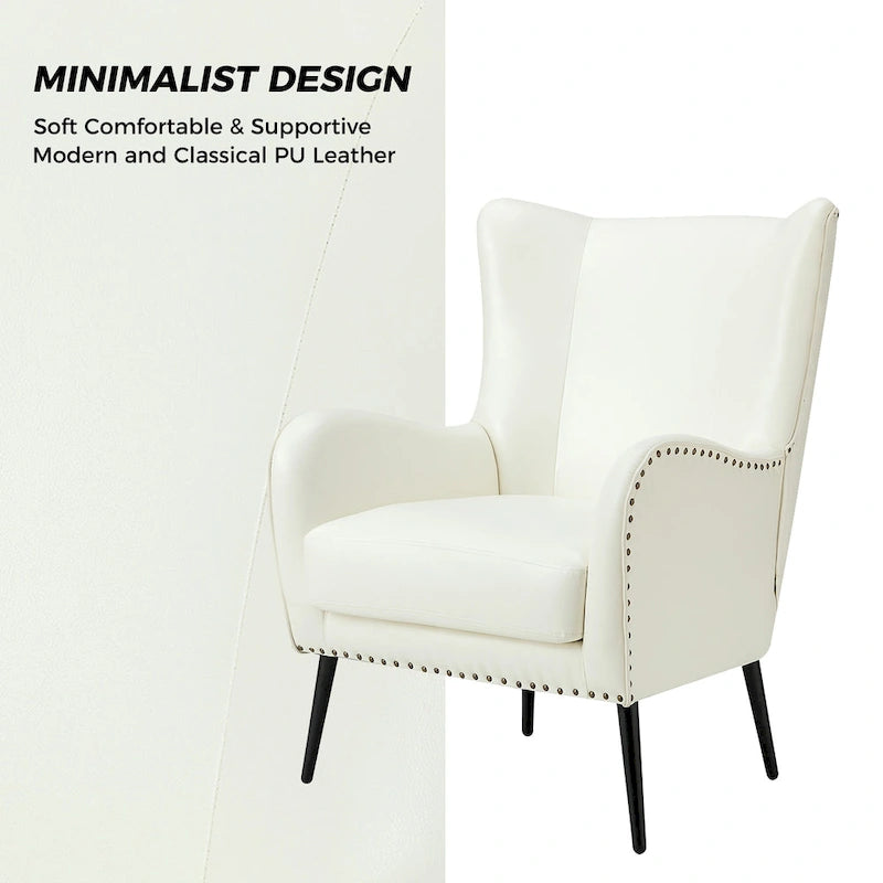 Invidiae Wooden Upholstered Armchair with Metal Legs