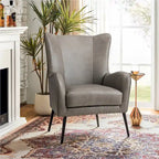 Invidiae Wooden Upholstered Armchair with Metal Legs