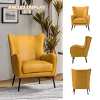 Invidiae Wooden Upholstered Armchair with Metal Legs