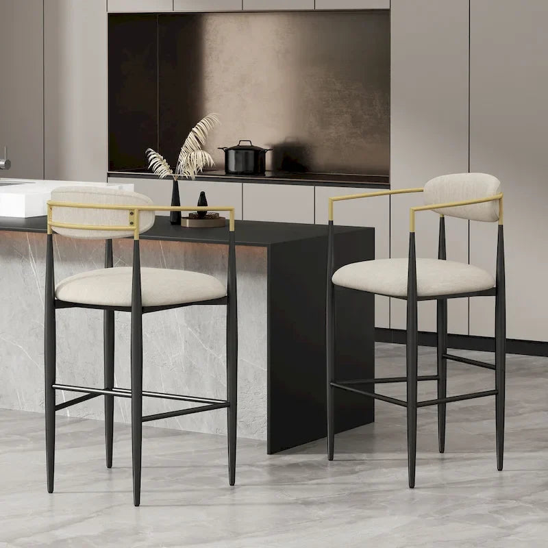 Elmore Fabric and Iron 30 Inch Barstools (Set of 2) by Christopher Knight Home