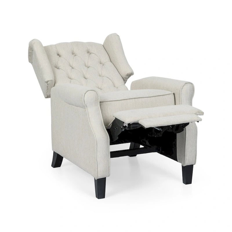 Wellscross Contemporary Tufted Fabric Push Back Recliner by Christopher Knight Home