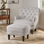 Tafton Tufted Club Chair with Ottoman by Christopher Knight Home