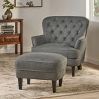 Tafton Tufted Club Chair with Ottoman by Christopher Knight Home