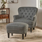 Tafton Tufted Club Chair with Ottoman by Christopher Knight Home