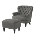Tafton Tufted Club Chair with Ottoman by Christopher Knight Home