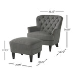 Tafton Tufted Club Chair with Ottoman by Christopher Knight Home