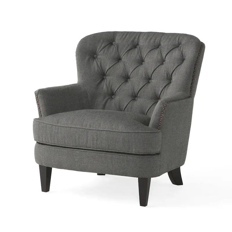 Tafton Tufted Club Chair with Ottoman by Christopher Knight Home