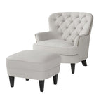 Tafton Tufted Club Chair with Ottoman by Christopher Knight Home