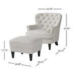 Tafton Tufted Club Chair with Ottoman by Christopher Knight Home