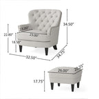 Tafton Tufted Club Chair with Ottoman by Christopher Knight Home