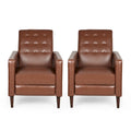 Mervynn Mid-century Button Tufted Recliners (Set of 2) by Christopher Knight Home