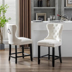 Carter 24 Wingback Tufted Nailhead Counter Stool (Set of 2)