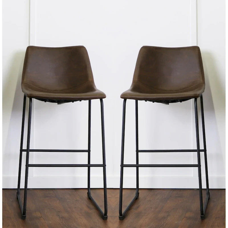 Middlebrook Prusiner 30-inch Faux Leather Bar Stool (Set of 2)