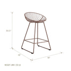 CosmoLiving by Cosmopolitan Ellis 24 Metal Counter Height Bar Stool