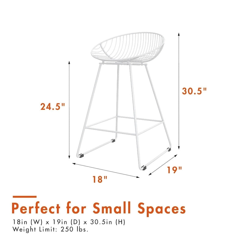 CosmoLiving by Cosmopolitan Ellis 24 Metal Counter Height Bar Stool