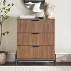 Middlebrook Designs Three Drawer Chest with Reeded Drawer Fronts