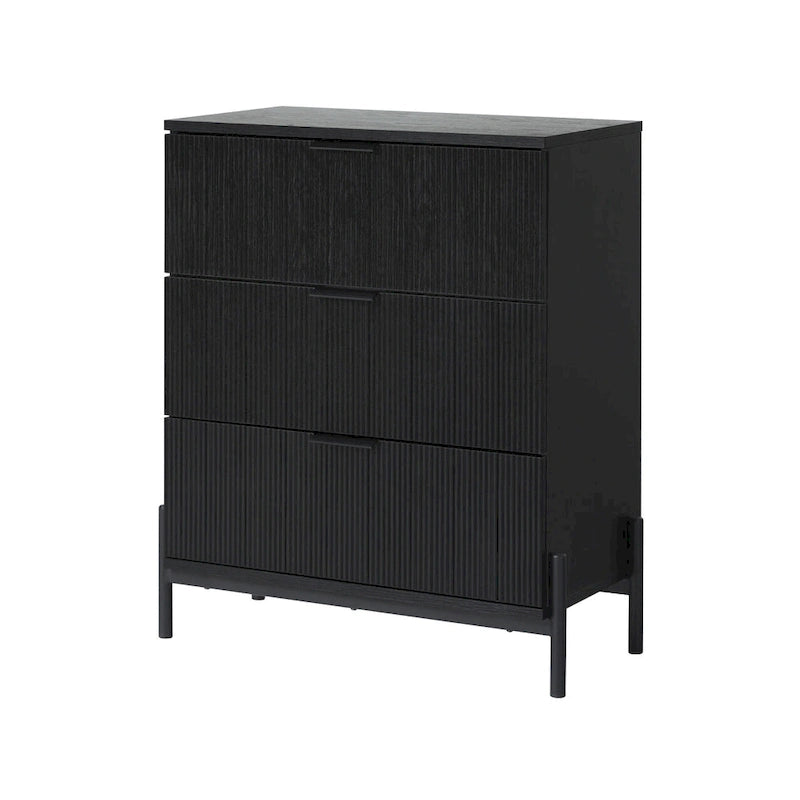 Middlebrook Designs Three Drawer Chest with Reeded Drawer Fronts