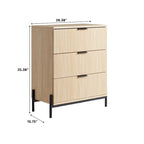 Middlebrook Designs Three Drawer Chest with Reeded Drawer Fronts