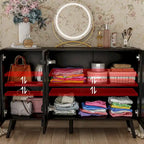 Elegant Black Buffet Cabinet Spacious Storage Organizer Dresser