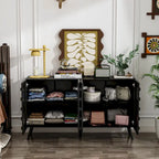 Elegant Black Buffet Cabinet Spacious Storage Organizer Dresser