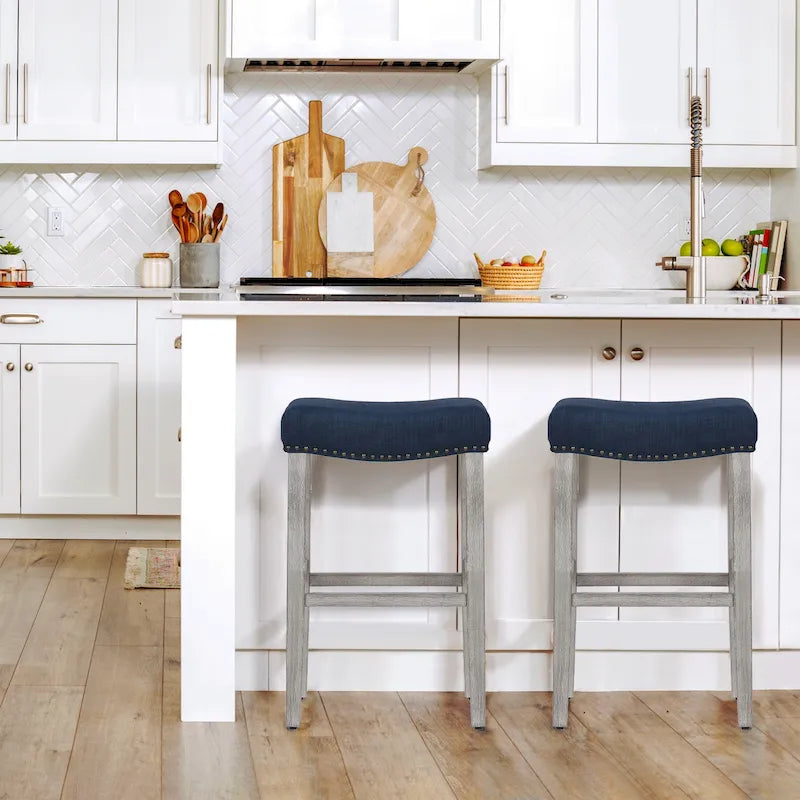 Jameson Upholstered Polyester Gray 29 Inch Bar Stool (Set Of 2)