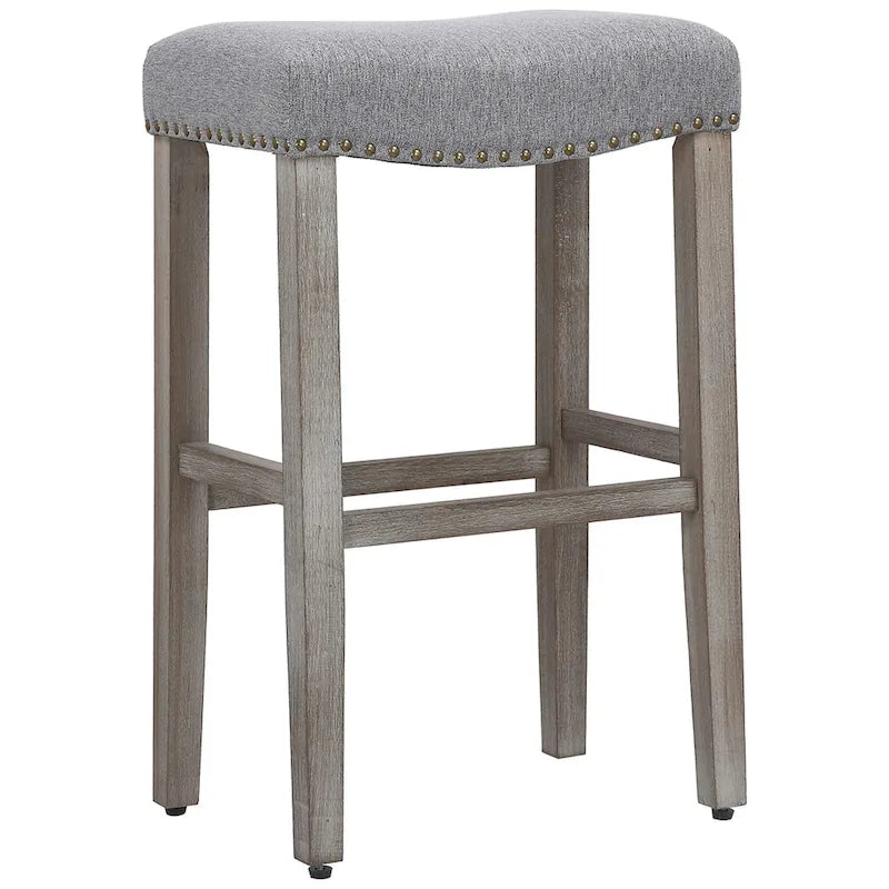 Jameson Upholstered Polyester Gray 29 Inch Bar Stool (Set Of 2)